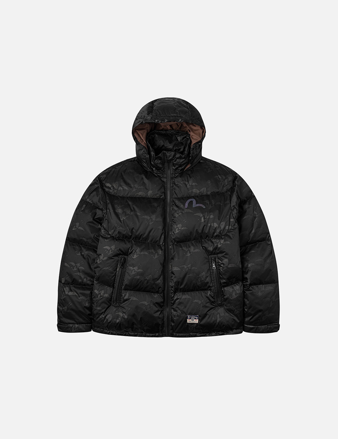 Allover Seagull Crane Jacquard Regular Fit Down Jacket